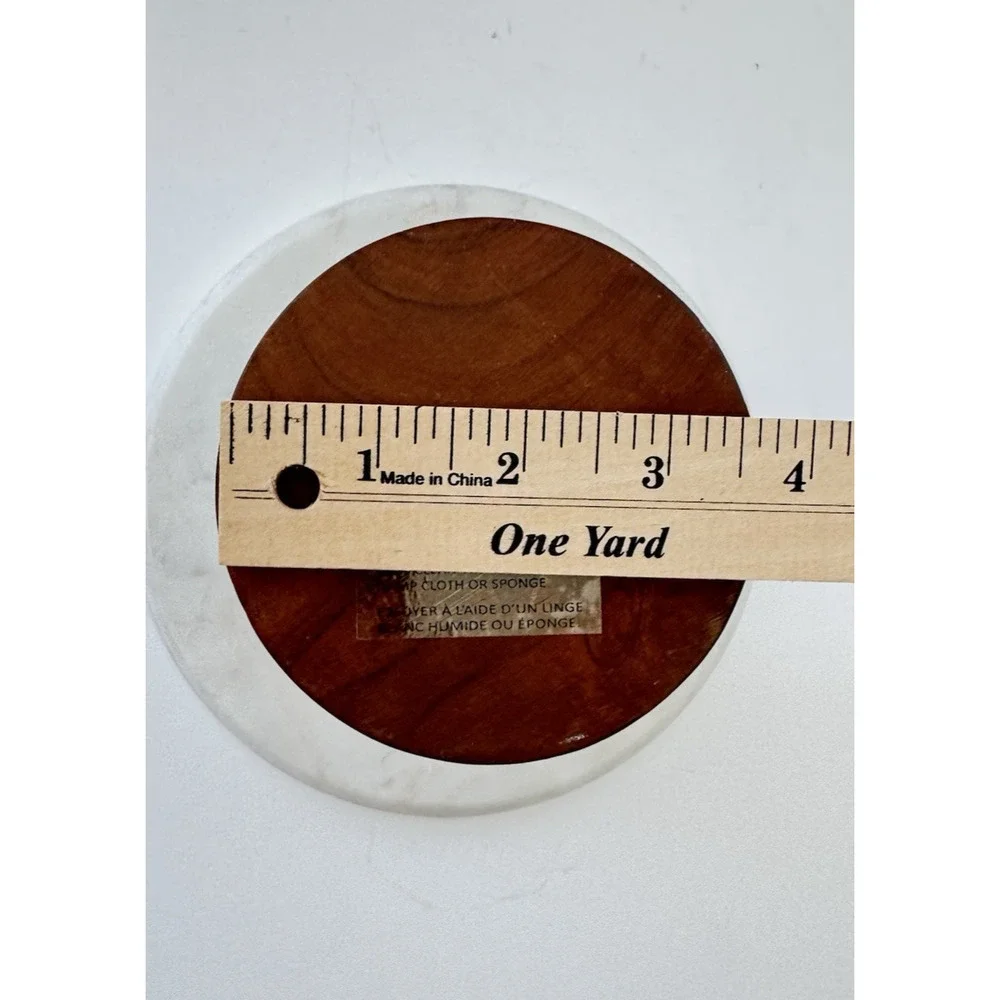 Williams Sonoma Marble Lazy Susan with Wood Pedestal 8